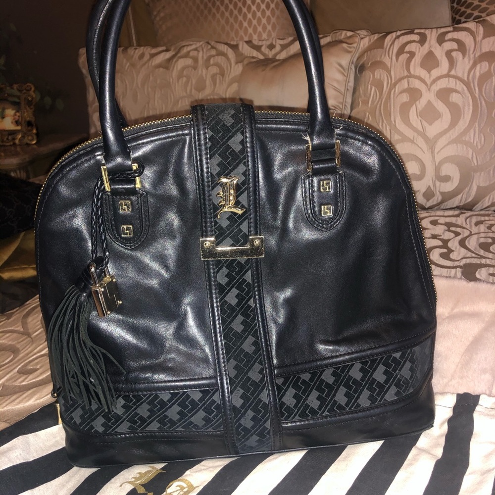 This LAMB black leather Lucca medium Bowler bag